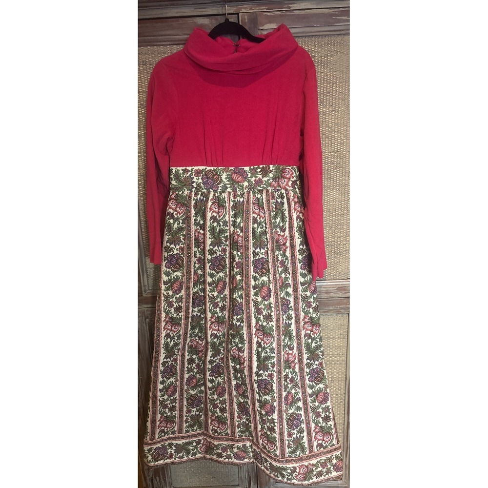 Mr. Jac by Martin Marks Floral Paisley Maxi Dress Vintage Long Sleeve Gown Small